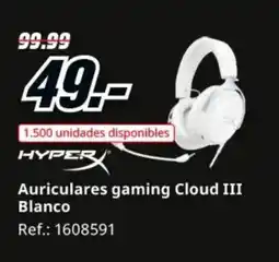 MediaMarkt HYPER Auriculares gaming Cloud III Blanco oferta
