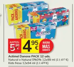 Consum ACTIMEL Danone Natural o Natural 0% 0% oferta