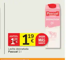 Consum PASCUAL Leche desnatada oferta