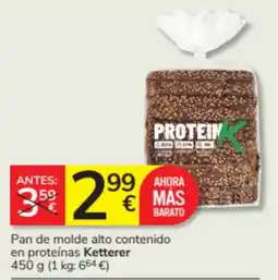 Consum KETTERER Pan de molde alto contenido en proteínas oferta