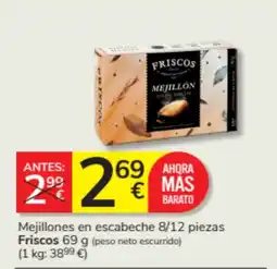 Consum FRISCOS Mejillones en escabeche 8/12 piezas oferta
