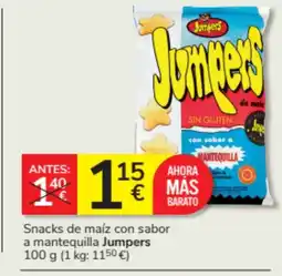 Consum JUMPERS Snacks de maíz con sabor a mantequilla oferta