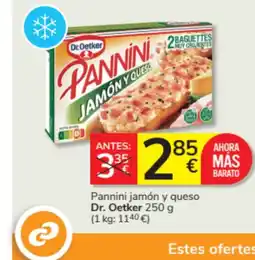 Consum DR OETKER Pannini jamón y queso oferta