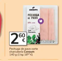 Consum CONSUM Pechuga de pavo corte charcutería oferta
