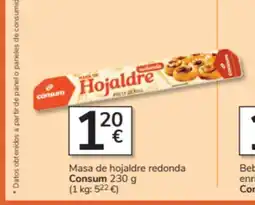 Consum CONSUM Masa de hojaldre redonda oferta