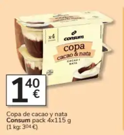 Consum CONSUM Copa de cacao y nata oferta