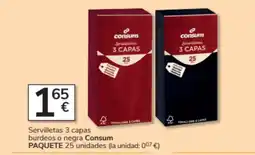Consum CONSUM Servilletas 3 capas burdeos o negra oferta