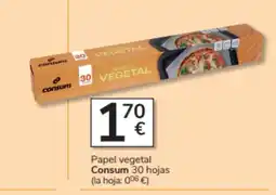 Consum CONSUM Papel vegetal oferta