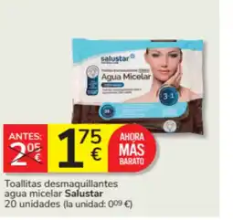 Consum SALUSTAR Toallitas desmaquillantes agua micelar oferta
