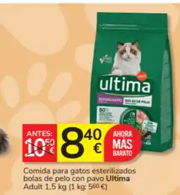 Consum ULTIMA Comida para gatos esterilizados bolas de pelo con pavo oferta