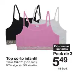 Zeeman Top corto infantil oferta