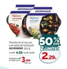 Condis AGUINAMAR Musclos en el seu suc o en salsa de tomàquet oferta