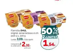 Condis DHUL Flam d'ou original, sense lactosa o 0,0% oferta