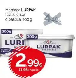 Condis LURPAK Mantega fàcil d'untar o pastilla oferta