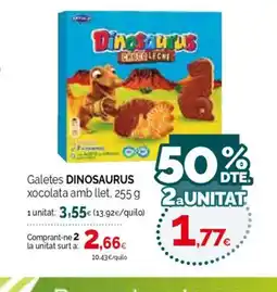 Condis DINOSAURUS Galetes xocolata amb llet oferta