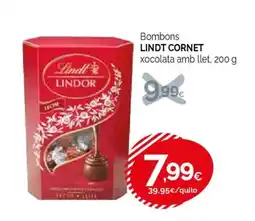 Condis LINDOR CORNET Bombons xocolata amb llet oferta