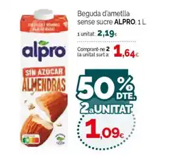 Condis ALPRO Beguda d'ametlla sense sucre oferta