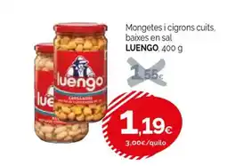 Condis LUENGO Mongetes i cigrons cuits, baixes en sal oferta