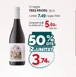 Condis TRES PRIORS Vi negre oferta