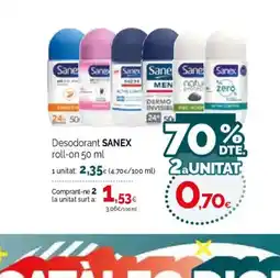 Condis SANEX Desodorant roll-on oferta