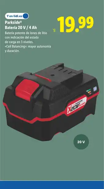 PARKSIDE Batería 20 V / 4 Ah