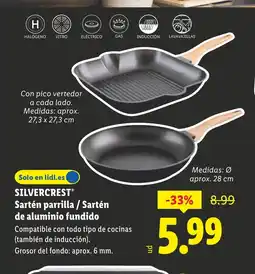Lidl SILVERCREST Sartén parrilla / Sartén de aluminio fundido oferta