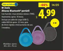 Lidl M-JOOLA Altavoz Bluetooth portátil oferta