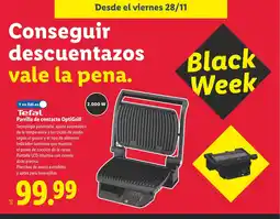 Lidl TEFAL Parrilla de contacto OptiGrill oferta