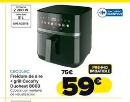 Carrefour CECOTEC Freidora de aire + grill Cecofry Duoheat 8000 oferta