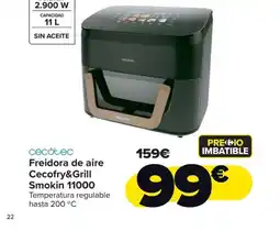 Carrefour CECOTEC Freidora de aire Cecofry&Grill Smokin 11000 oferta