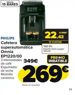 Carrefour PHILIPS Cafetera superautomática Omnia EP1220/00 oferta