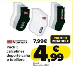 Carrefour Pack 3 calcetines deporte caña o tobillero oferta