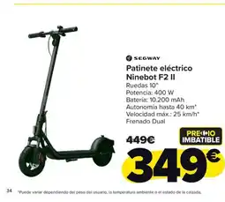 Carrefour SEGWAY Patinete eléctrico Ninebot F2 II oferta