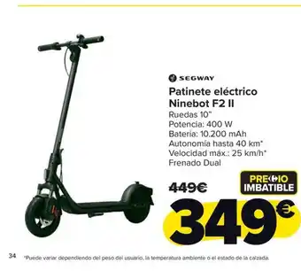 Carrefour SEGWAY Patinete eléctrico Ninebot F2 II oferta