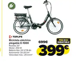 Carrefour TOPLIFE Bicicleta eléctrica plegable E-1000 oferta