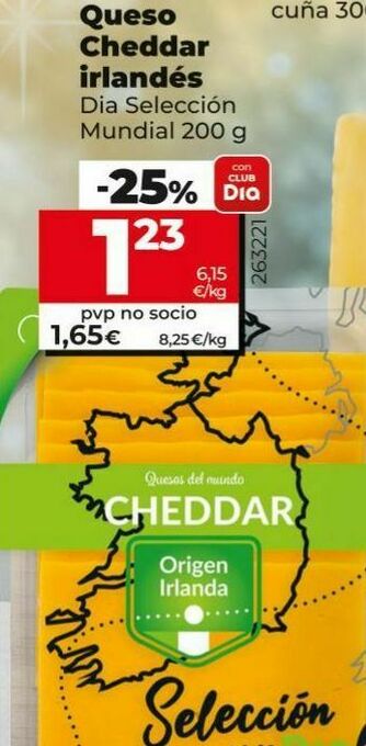 Dia Queso cheddar irlandés oferta