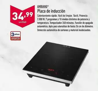 ALDI Ambiano Placa De Inducción oferta