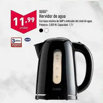 ALDI Quigg Hervidor De Agua oferta