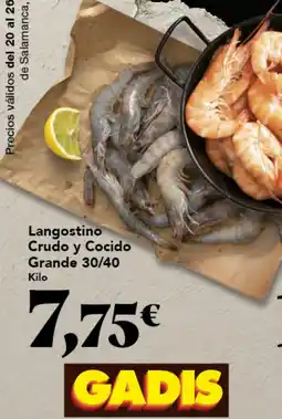 Gadis Langostino Crudo y Cocido Grande 30/40 oferta