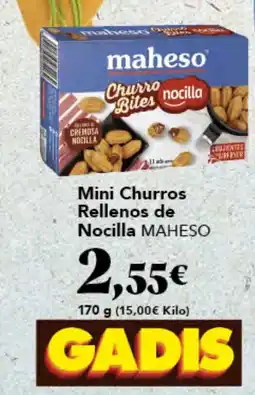Gadis MAHESO Mini Churros Rellenos de Nocilla oferta