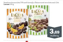 Sorli LACASA Bombons de xocolata 70% amb taronja o festucs amb xocolata amb llet oferta