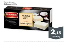 Sorli EL ROMERO Torró de coco oferta