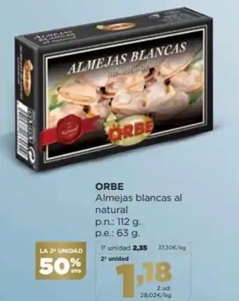 Alimerka Orbe Almejas blancas al natural oferta