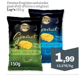 Sorli LAY'S Patates fregides ondulades gust d'oli d'oliva o original oferta