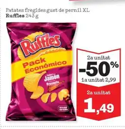 Sorli RUFFLES Patates fregides gust de pernil XL oferta