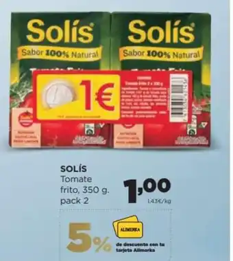 Alimerka Solís Tomate frito, 350g pack 2 oferta