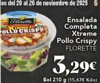 Gadis FLORETTE Ensalada Completa Xtreme Pollo Crispy oferta