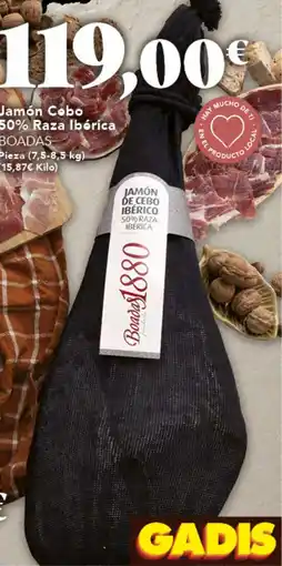 Gadis BOADAS Jamón Cobo 50% Raza Ibérica oferta