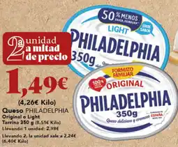 Gadis PHILADELPHIA Queso Original o Light oferta