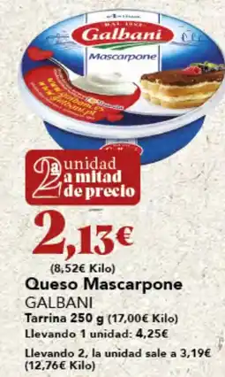 Gadis GALBANI Queso Mascarpone oferta